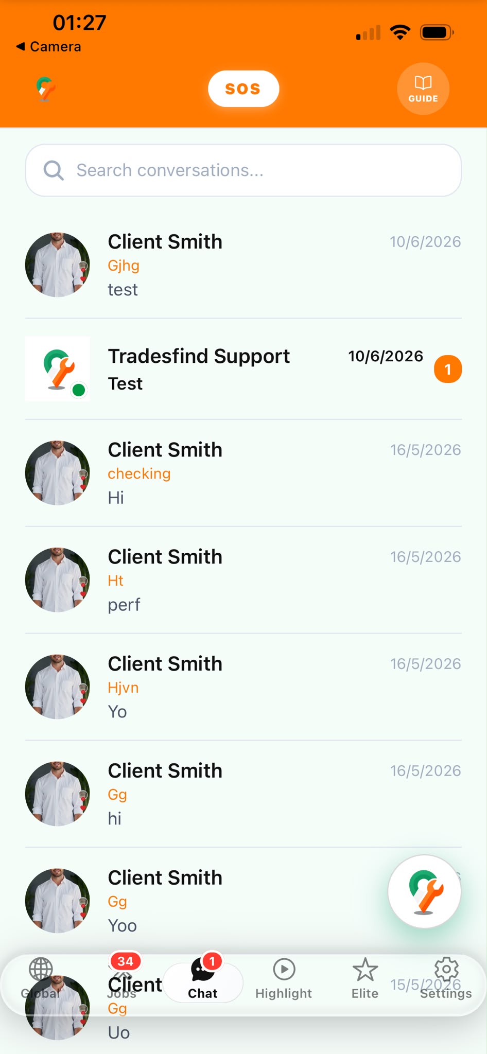 Tradesfind chat